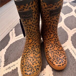Joules Leopard Print Rain Boots